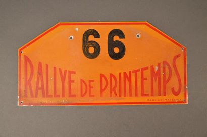 null Plaque du Rallye de printemps - 1958 Concurrent N° 66 - Equipage Krause Thy...