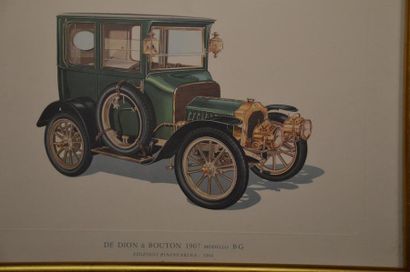 null Suite de quatre estampes en couleur représentant: - Rolls Royce Silver Ghost...