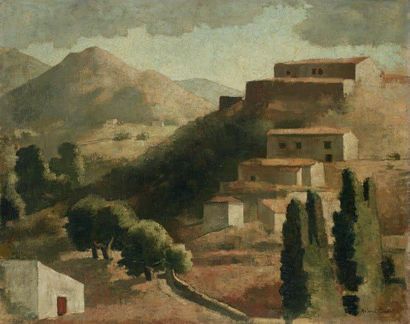 Roland OUDOT (1897-1981) Village provençal Huile sur toile signée en bas à droite,...