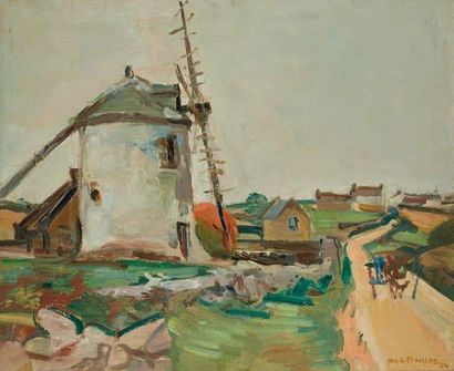 André PLANSON (1898-1981) Le moulin d'Erdevon Huile sur toile, signée et datée en...