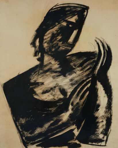 Mario Sironi (1885-1961) Figura, 1940 Technique mixte sur papier, signée en bas à...