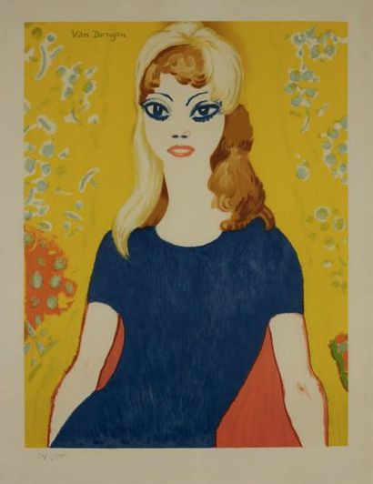 Kees VAN DONGEN (1877-1968) Brigitte Bardot Lithographie, signée dans la planche,...