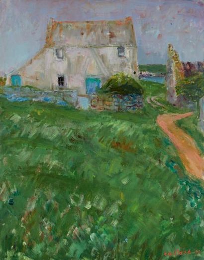 Christian Hugues CAILLARD (1899-1985) La maison abandonnée au champ vert (Ouessant),...