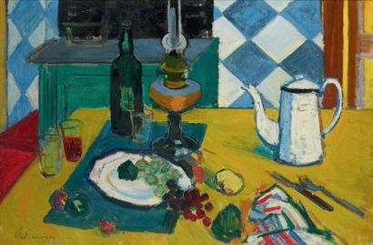 Roger Marcel LIMOUSE (1894-1990) Nature morte à la cafetière Huile sur toile, signée...