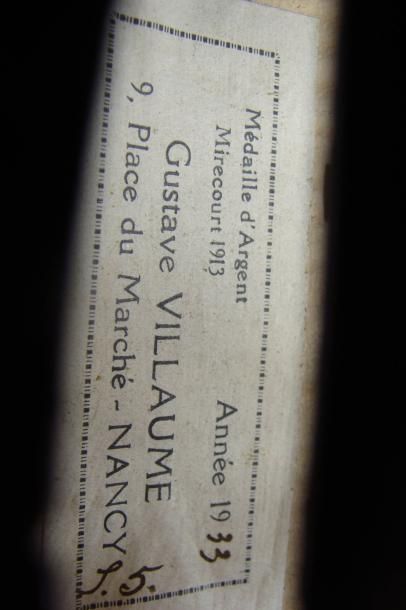 null Violon, portant étiquette «Gustave Vuillaume 1933» et estampille au dos «Gustave...