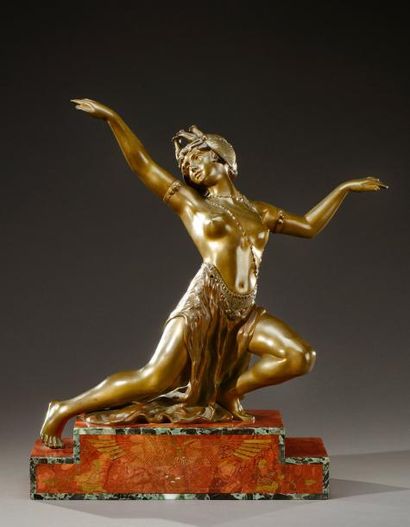 Affortunato GORY (1895-1925) Epreuve en bronze à patine médaille nuancée rouge et...