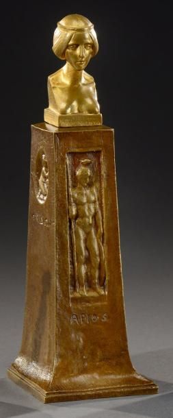 GUSTAV GURSCHNER (1873-1976) Cachet en bronze doré. Signé «Gurschner». Vers 1900....