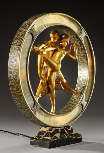 ALEXANDRE KELETY (1874-1940) Exceptionnelle sculpture en bronze à patine dorée, marron,...