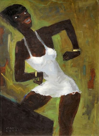 PAUL COLIN (1882-1985) Joséphine at the Revue Nègre Importante huile sur toile. Signée...