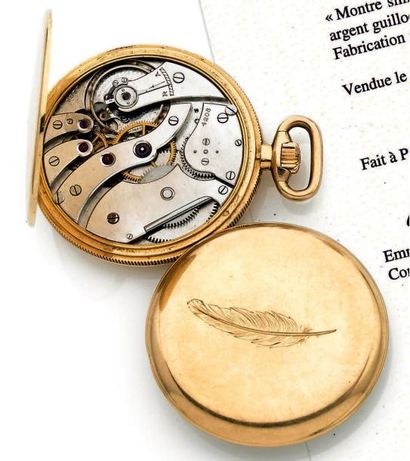 BREGUET 4208 Vers 1900 Montre de poche en or 18K. Cadran argent guilloché, chiffres...