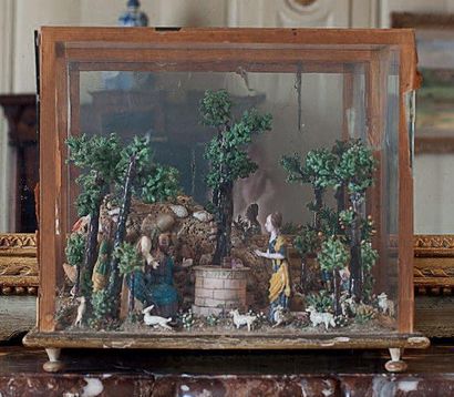 null La Samaritaine. Diorama en verre filé de Nevers présentant dans une perspective...