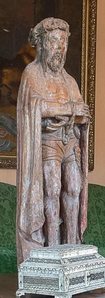 null Christ aux liens en chêne sculpté (ancienne trace de polychromie). XVI-XVIIème...
