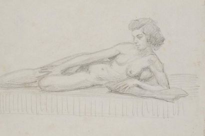 André DERAIN (1880-1954) Jeune femme nue Dessin double face marqué du cachet de l'atelier...