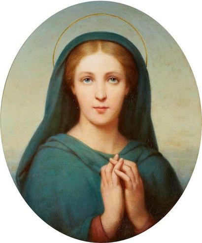 Alexandre LEGRAND (1822-1901) La Vierge Huile sur toile, signée en bas à droite 62...