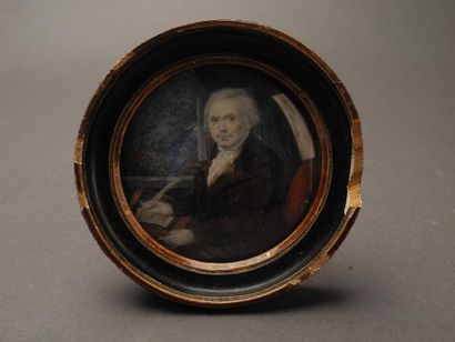 École FRANÇAISE de la fin du XVIIIème siècle Portrait de Monsieur de Male Miniature...