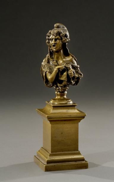 null Buste en bronze Marianne Rare sujet révolutionnaire, vers 1830 H: 22 cm