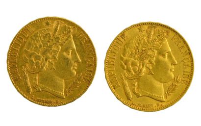 France Lot de 2 pièces de 20 francs or 1851 TTB