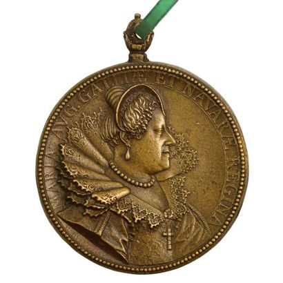 null Médaille Marie de Medicis en bronze 1615 TTB Jones 49 Fonte tardive