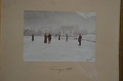 Joseph TAIRRAZ (1827-1902) Les pensionnaires de l'Hôtel Couttet Sur la patinoire...