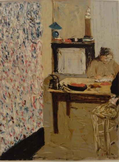 Edouard VUILLARD (1868-1940) Intérieur Lithographie en couleurs, monogrammée dans...