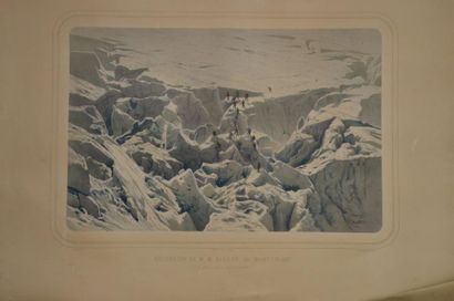 D'après Eugène CICERI L'ascension des photographes Bisson au Mont Blanc en 1861 Lithographie...