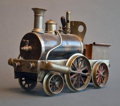 Locomotive à vapeur en laiton H.: 16 cm -...