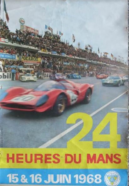 null Affiche «Les 24 Heures du Mans 1965» Affiche, photo Delourmel Imprimerie Oberthur...