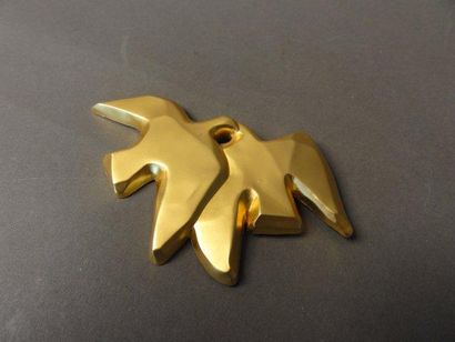 Nina RICCI Broche "Oiseau" en métal doré l: 10,5 cm