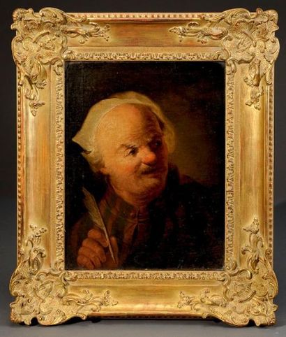 Christian Ernst Willem DIETRICH - Attribué à (1712-1774) Ecrivain Toile 43 x 33cm...