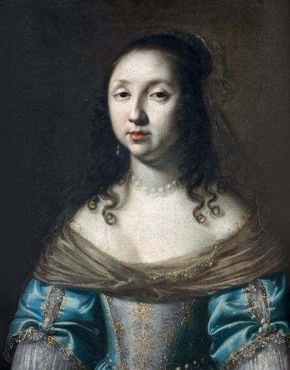Ecole française du XVIIème siècle - Entourage des frères LE NAIN Portrait d'une dame...