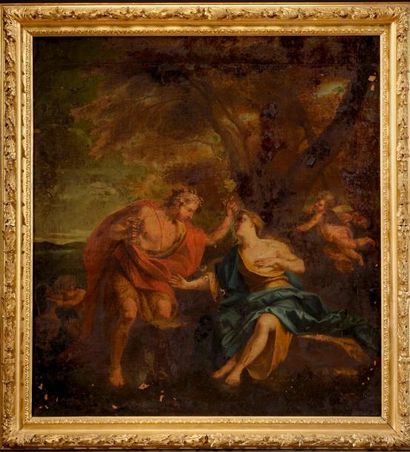 Pierre-Jacques CAZES (1676-1754) - Attribué à Zéphir et Flore Huile sur toile 106...