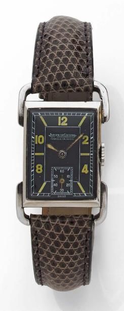 JAEGER-LECOULTRE Uniplan vers 1940. N°96205 Cadran noir restauré, petite trotteuse...