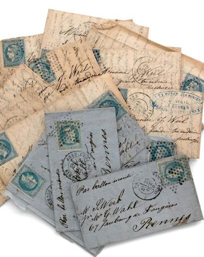 null GUERRE de 1870-1871 - Ballons Montés. Correspondance constituée de 6 lettres...