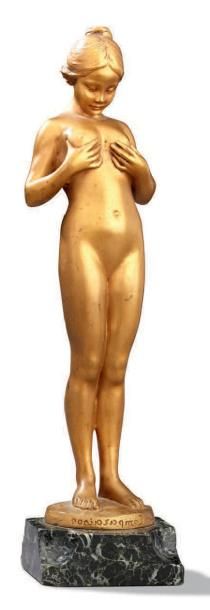 Antoine BOFILL (1895 - 1921) La comparaison. Epreuve en bronze à patine dorée. Fonte...