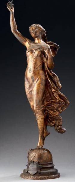 Adrien Etienne GAUDEZ (1845- 1902) Etoile du matin Epreuve en bronze à patine, fonte...