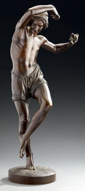 Francisque-Joseph DURET (1804-1865) Le danseur napolitain Epreuve en bronze à patine...