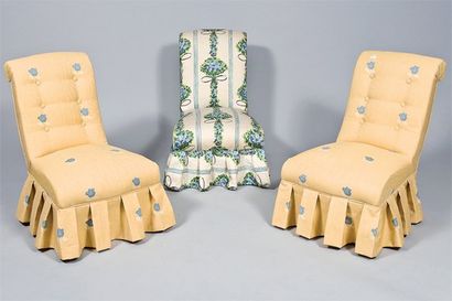 null TROIS CHAUFFEUSES D'ENFANT Garniture tissu H.: 59 cm