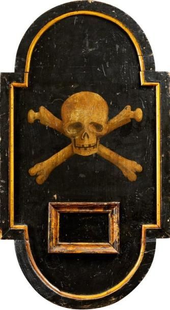 Dans le goût italien du XVIIeme Memento mori Huile sur panneau 80 x 41 cm Accidents...