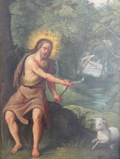 Attribué à Frans BADENS Saint Jean-Baptiste Cuivre 22 x 16 cm