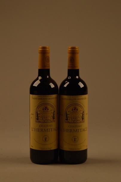 null 2 B CHÂTEAU L'HERMITAGE (1 accroc léger étiquette) GC St Emilion 2008