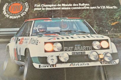 null Affiche/Dépliant FIAT «Champion du Monde des Rallyes avec la Fiat 131 Abarth»...