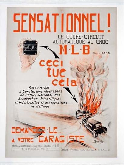 null Affiche COUPE CIRCUIT MLB Ill. J. Remacle - Pub. Remacle - Paris 79 x 60 cm...