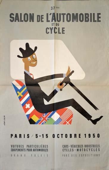 null Affiche du 37ème Salon de l'Automobile 1950 Ill. Jean Colin - Imp. Bedos & Cie...