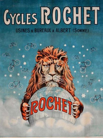 null Affiche CYCLES ROCHET Imp. Chapellier - Paris 146 x 106 cm Entoilée