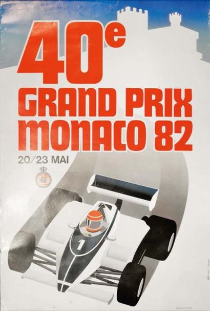 null Affiche «40ème GRAND PRIX DE MONACO» 20/23 mai 1982 60 x 40 cm