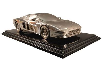 Michel SAUZE (XX ème s.) Ferrari Testarossa Epreuve en bronze argenté réalisée à...