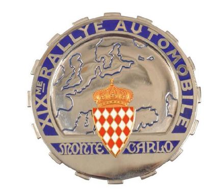 null Badge du XIXème Rallye Automobile Monte-Carlo D.: 9 cm Dans sa boîte