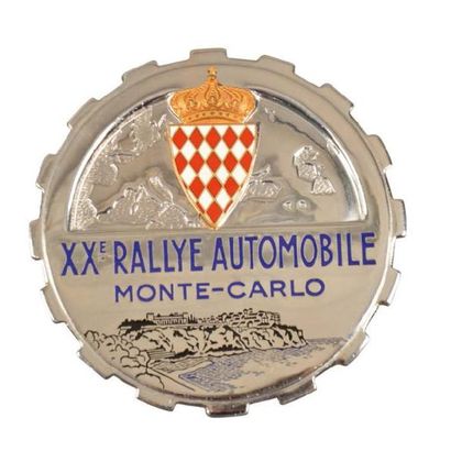 null Badge du XXème Rallye Automobile Monte-Carlo D.: 9 cm Dans sa boîte