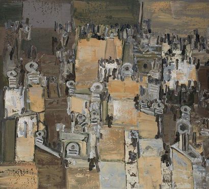 Mohamed AKSOUH (né en 1934) Alger Huile sur toile, signée en bas à gauche 65 x 72...