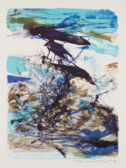 ZAO WOU-KI (1921-2013) Composition. 1967 Lithographie. Impression en couleurs. Epreuve...
